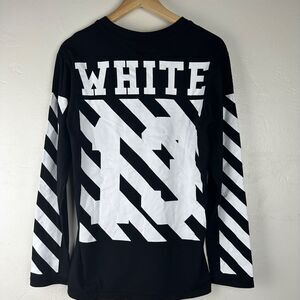 Off‎ White Virgil Abloh Long Sleeve Shirt Diagonal Lines #13 Black Size Small